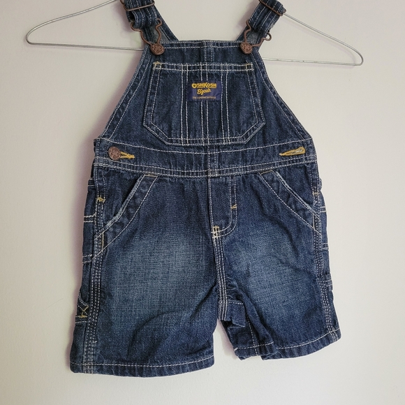 Denim Overall Shorts for Kids, Size: 6-9 Months - Picture 4 of 11